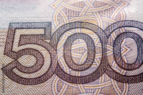 Russian rouble bill, macro photography