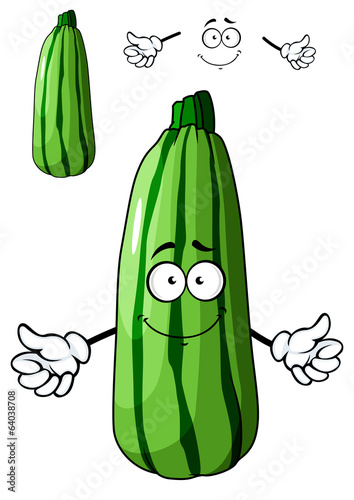 Fresh green cartoon zucchini vegetable