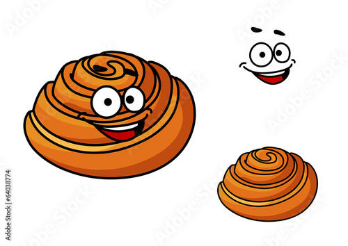 Happy delicious cartoon sticky bun