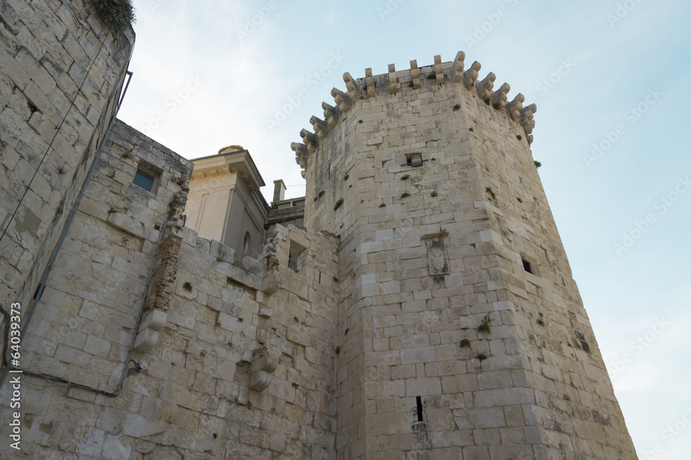 Beautiful tower of the old town of Split in Croatia