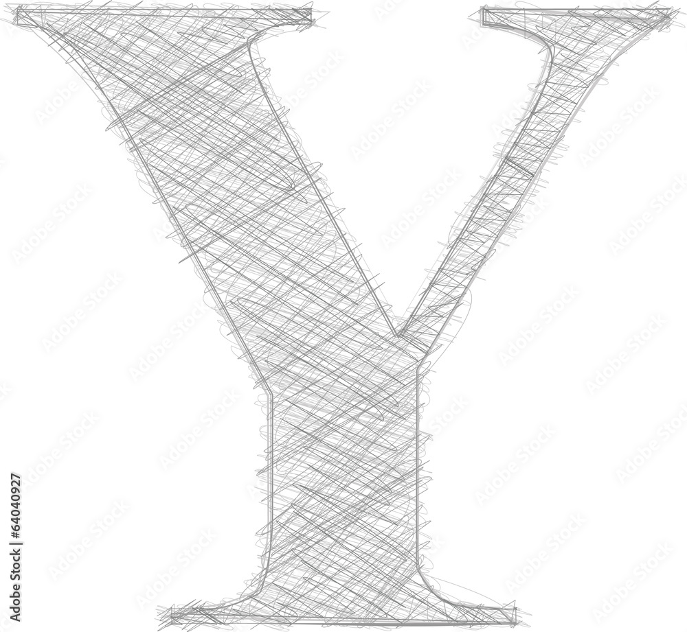 Obraz premium Freehand Typography Letter Y