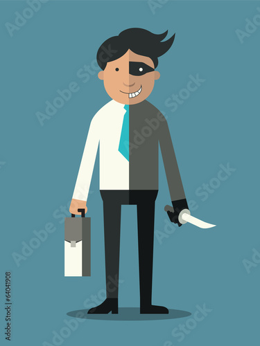 Two faces of businessman