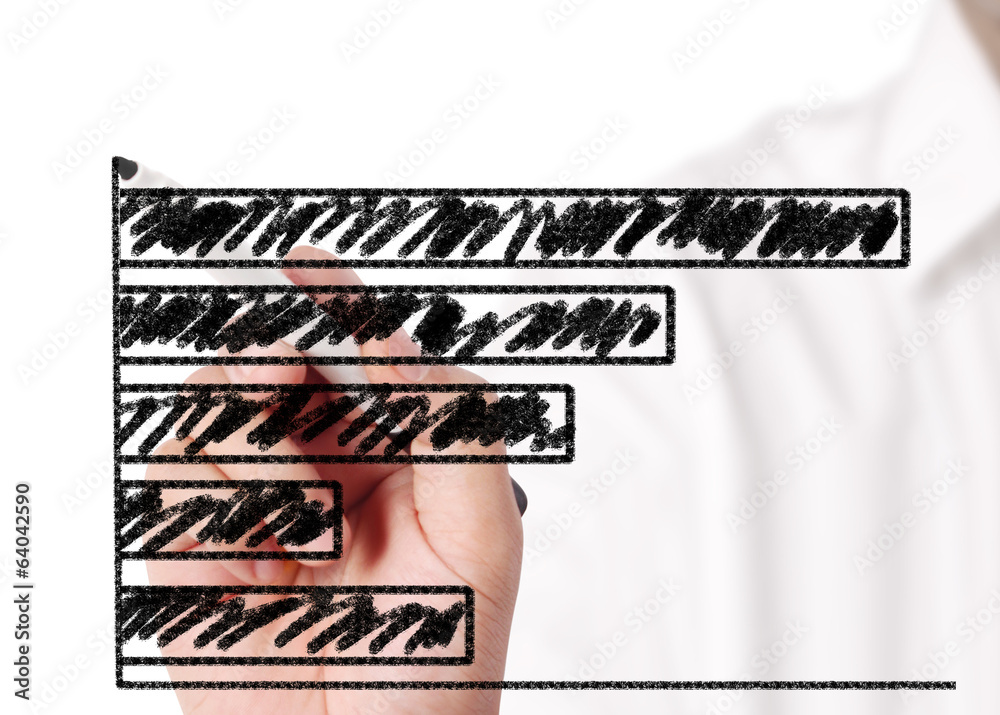 Naklejka premium Business man drawing graph