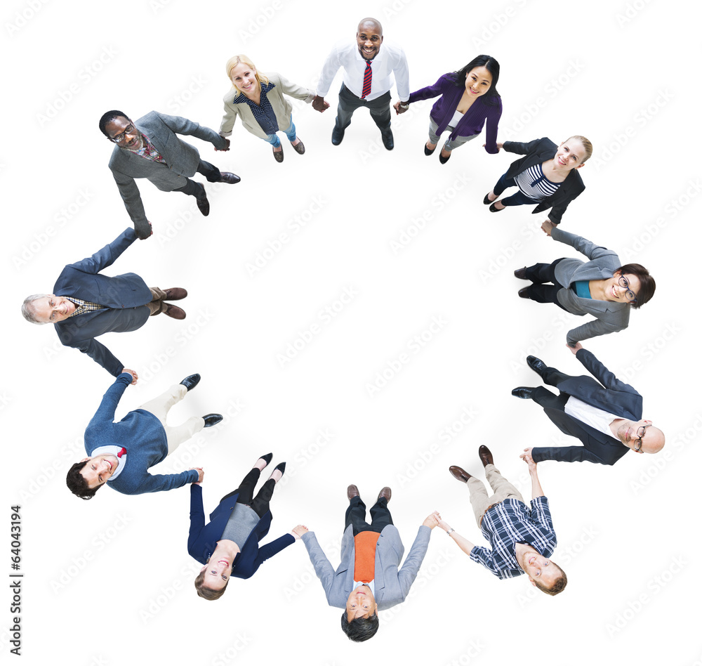 Business People Holding Hands Forming a Circle