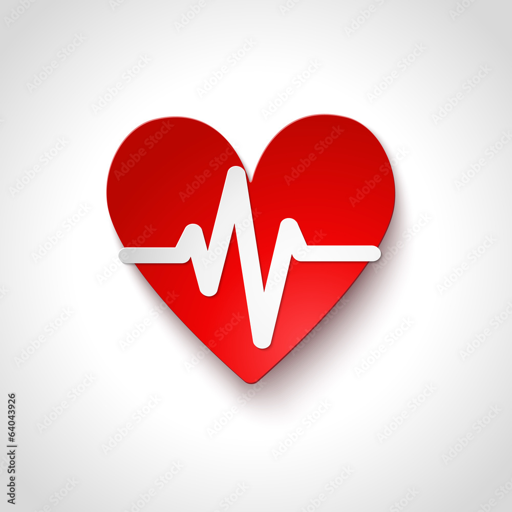 Heart rate emblem icon isolated Heart rate emblem icon isolated