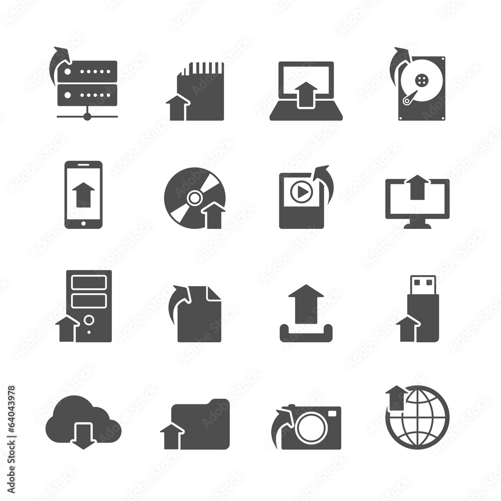 Internet Upload Symbols Icons Set Internet Upload Symbols Icons Set