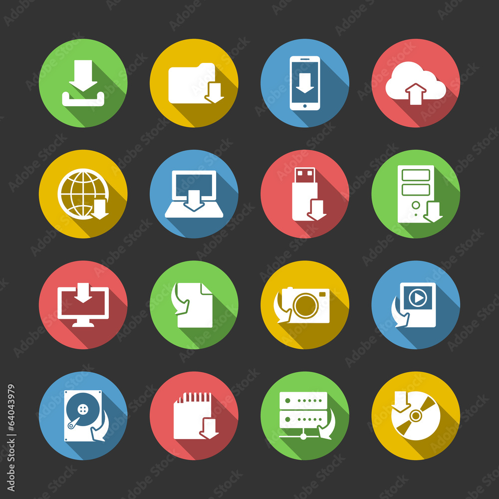 Internet Download Symbols Icons Set Internet Download Symbols Icons Set