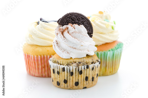 Cupcakes isolated on white background