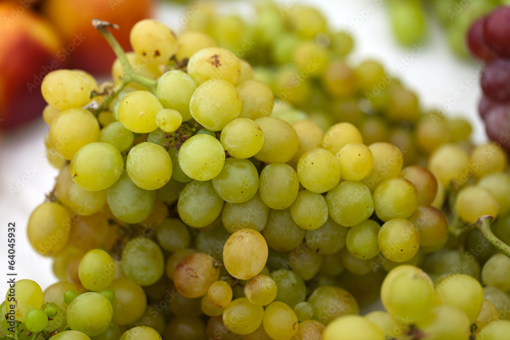 Background of freshly white grapes