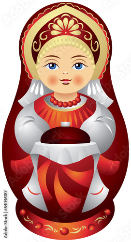 Matryoshka doll with the bread and salt
