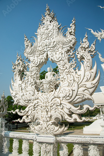 White buddha statue,Wat Rong Khun,Thailand...