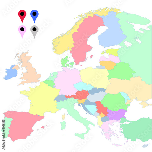 Carte des pays européens