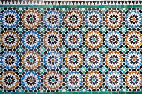 moroccan vintage tile background © javarman