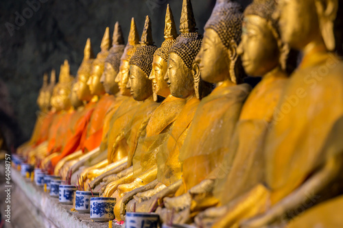 Golden Buddha statues in the temple