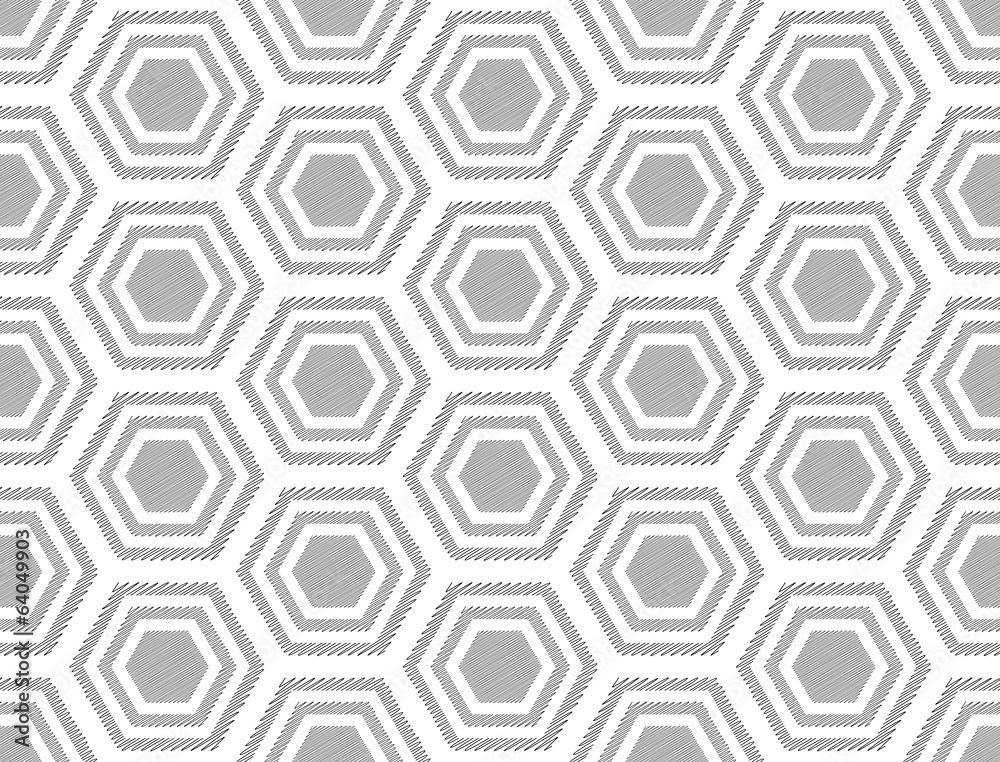 Design seamless monochrome hexagon geometric pattern Design seamless monochrome hexagon geometric pattern