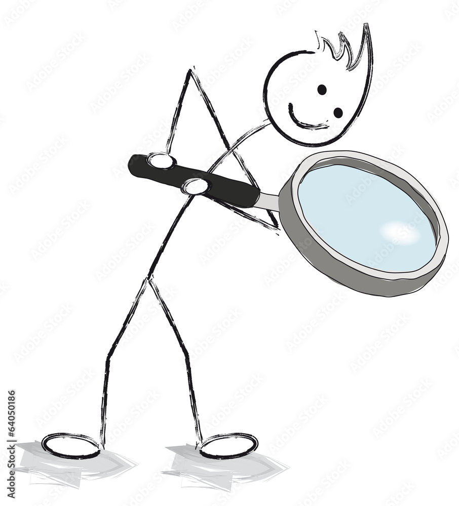 Vecteur Stock personnage avec loupe Adobe Stock