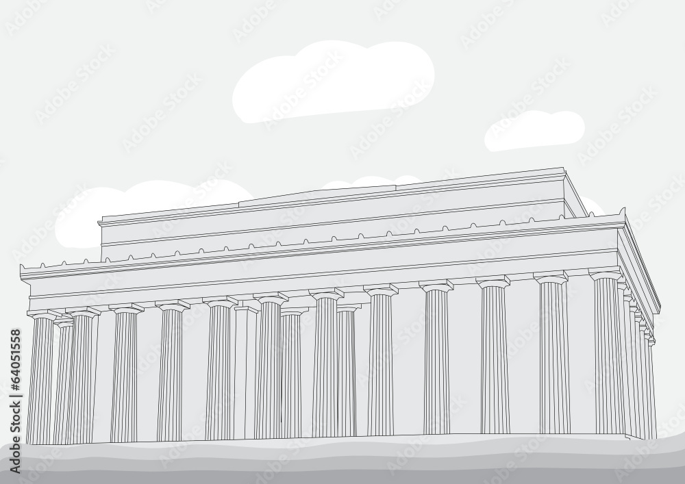 Obraz premium Lincoln Memorial Center. Washington DC