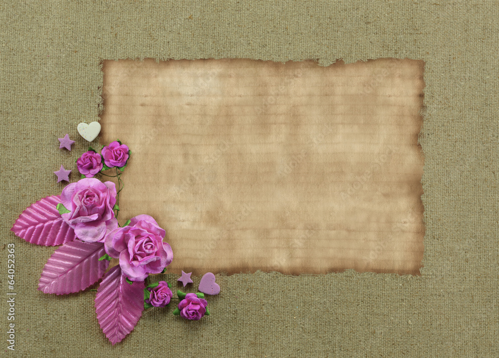Corner flowers with paper blank Corner flowers with paper blank