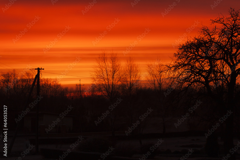 Naklejka premium winter sunrise