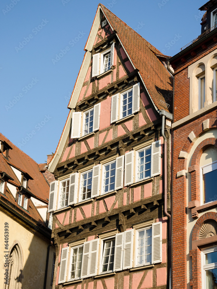 Street view of Tubingen old town, Germany