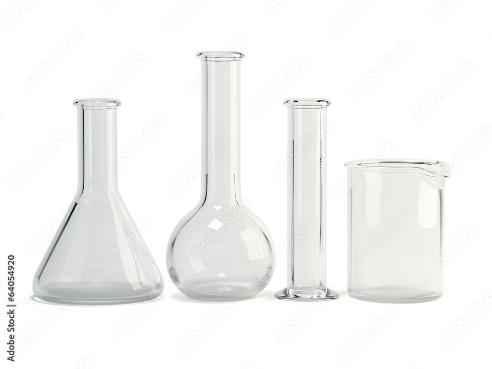 Test-tubes isolated. Laboratory glassware Test-tubes isolated. Laboratory glassware