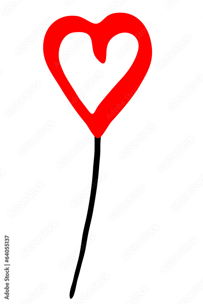 roter Luftballon - Herzform