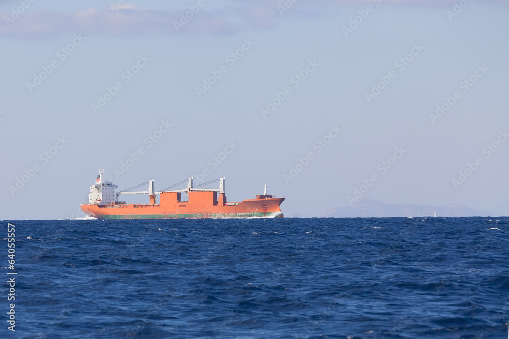 Bulk-carrier ship sailing in the sea