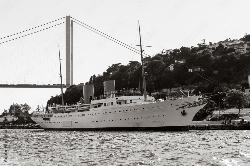 Bosporus and old white steamer