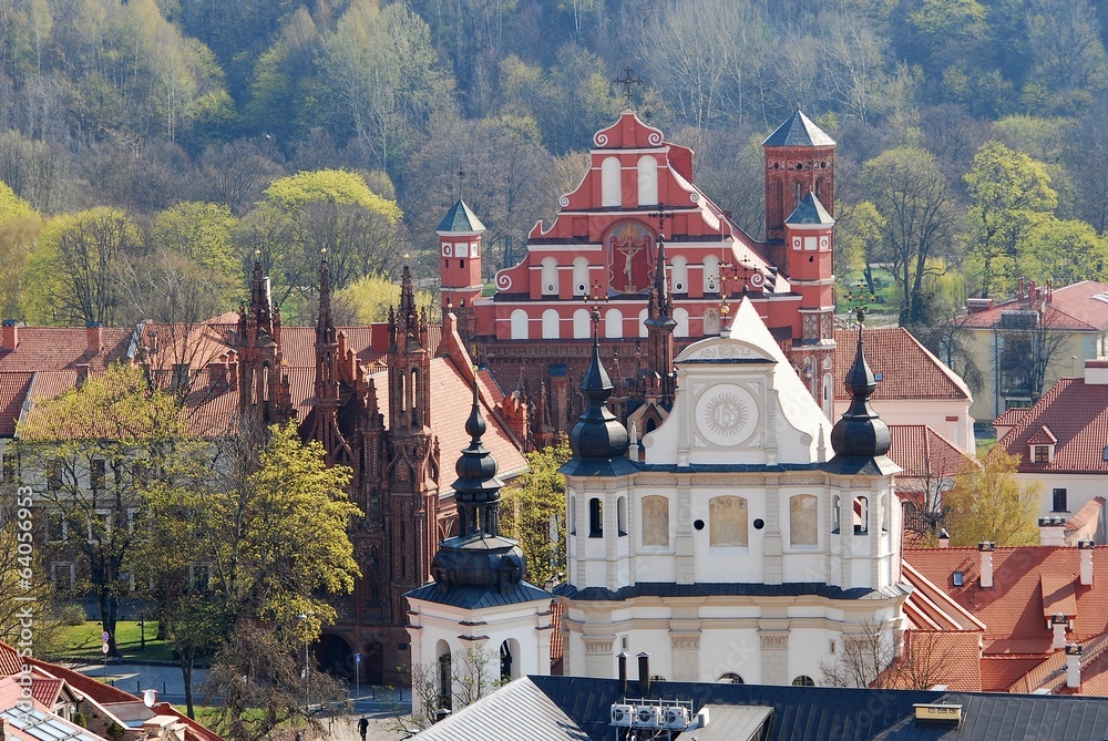 View of the old Vilnius from the tower of church