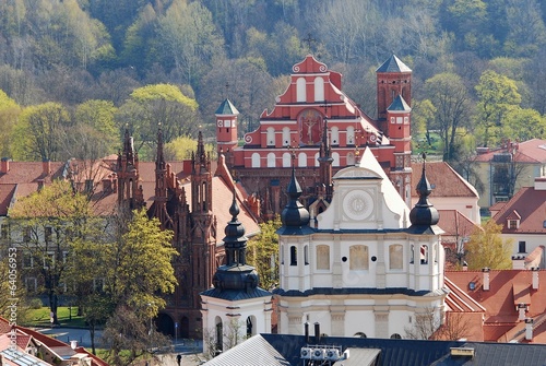 Obraz na płótnie View of the old Vilnius from the tower of church w salonie