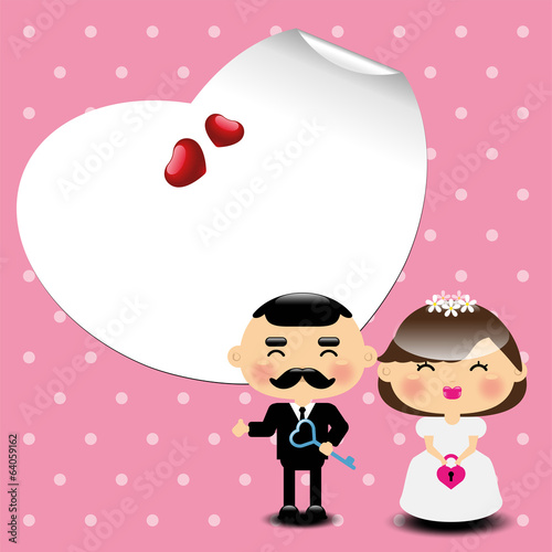 Wedding invitation card template vector illustration