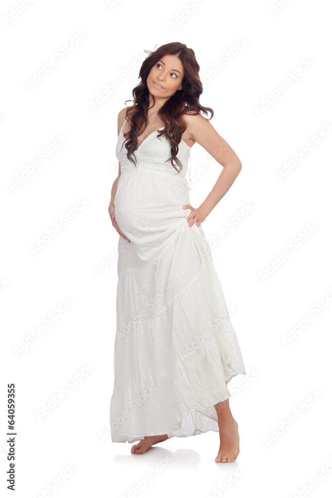 Pensive pregnant woman