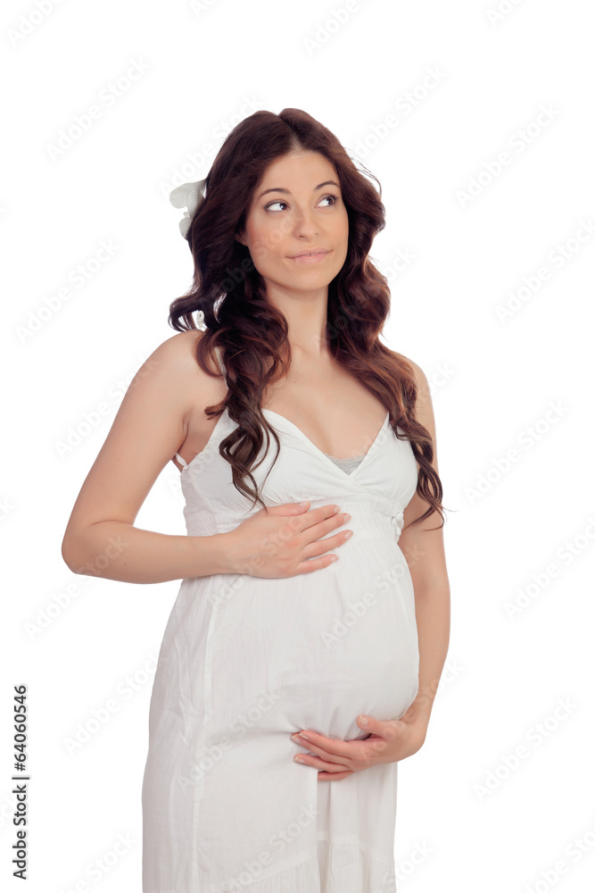 Lovely pregnant woman with a beautiful dress Lovely pregnant woman with a beautiful dress