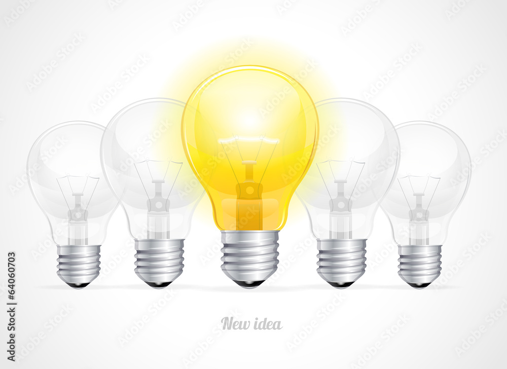 Vector bulb icon with idea concept. Vector bulb icon with idea concept.