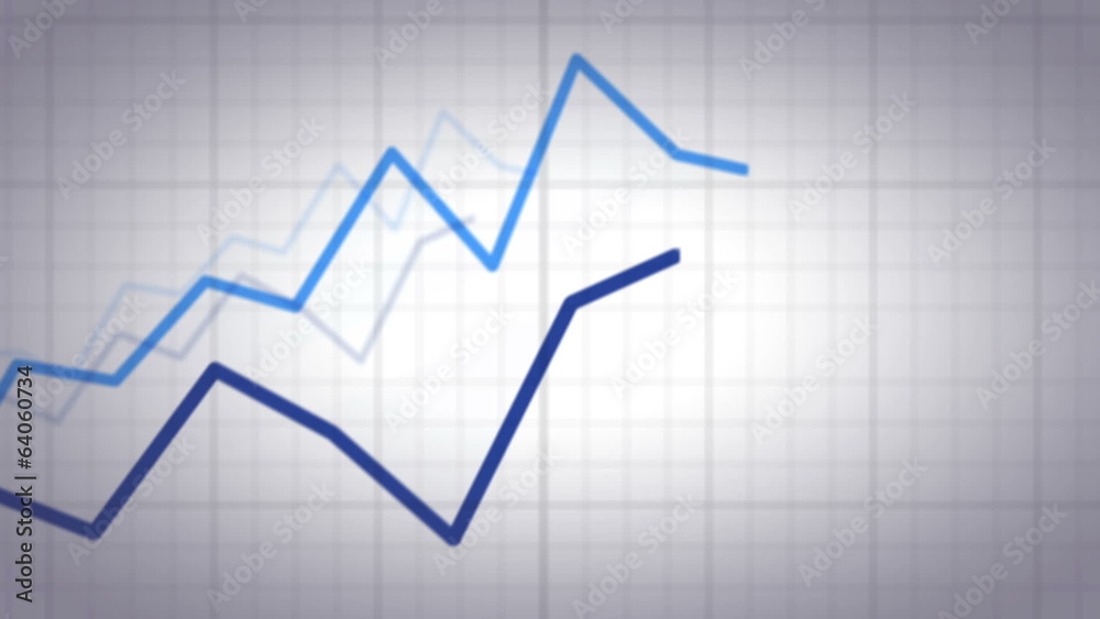 Positive and Negative Trend Chart on White Background. Positive and Negative Trend Chart on White Background.