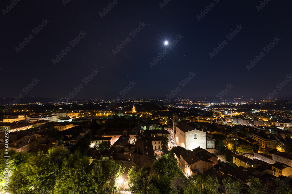 old town of Perugia at night, Umbria, Italy