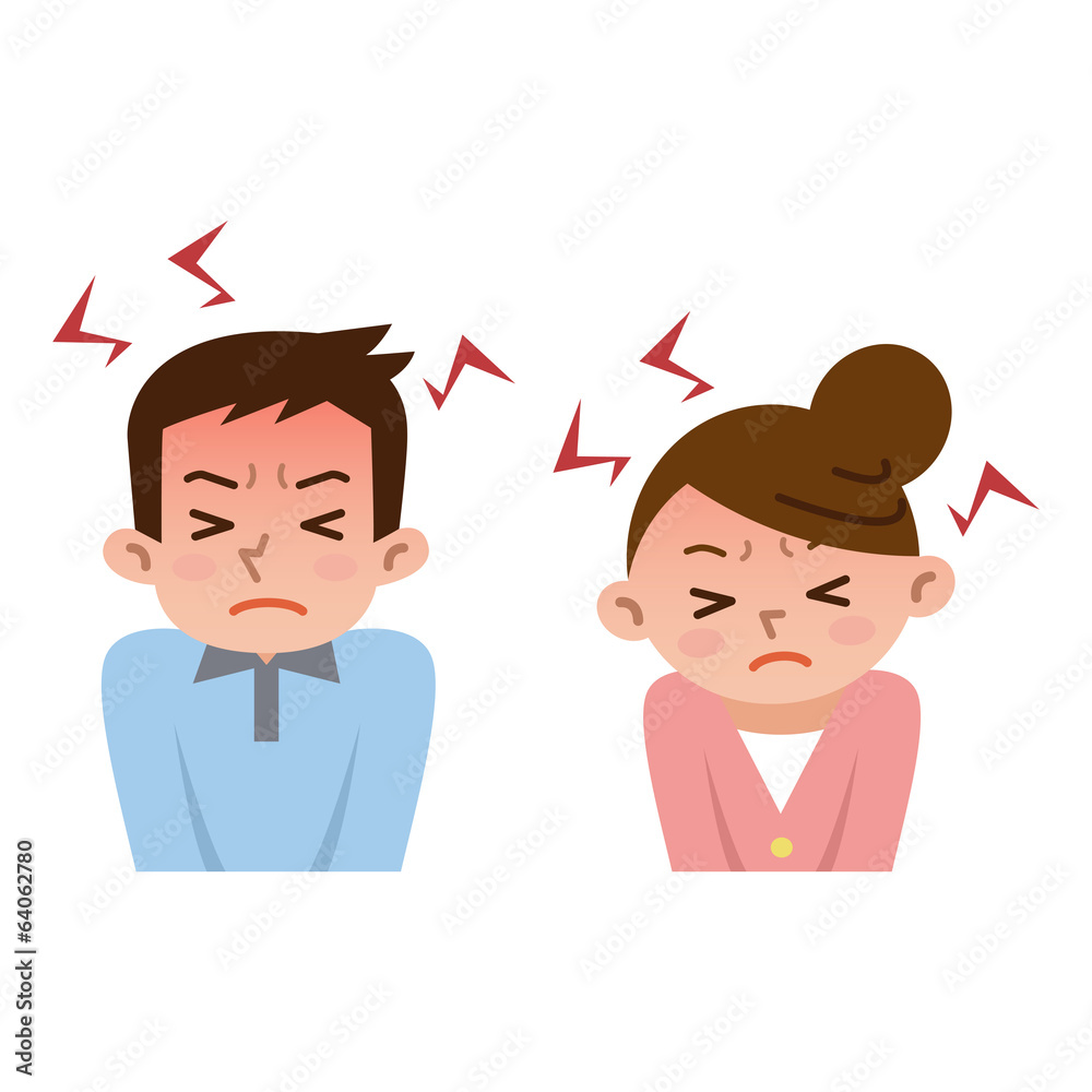 ストレスが溜まった男女 ストレスが溜まった男女