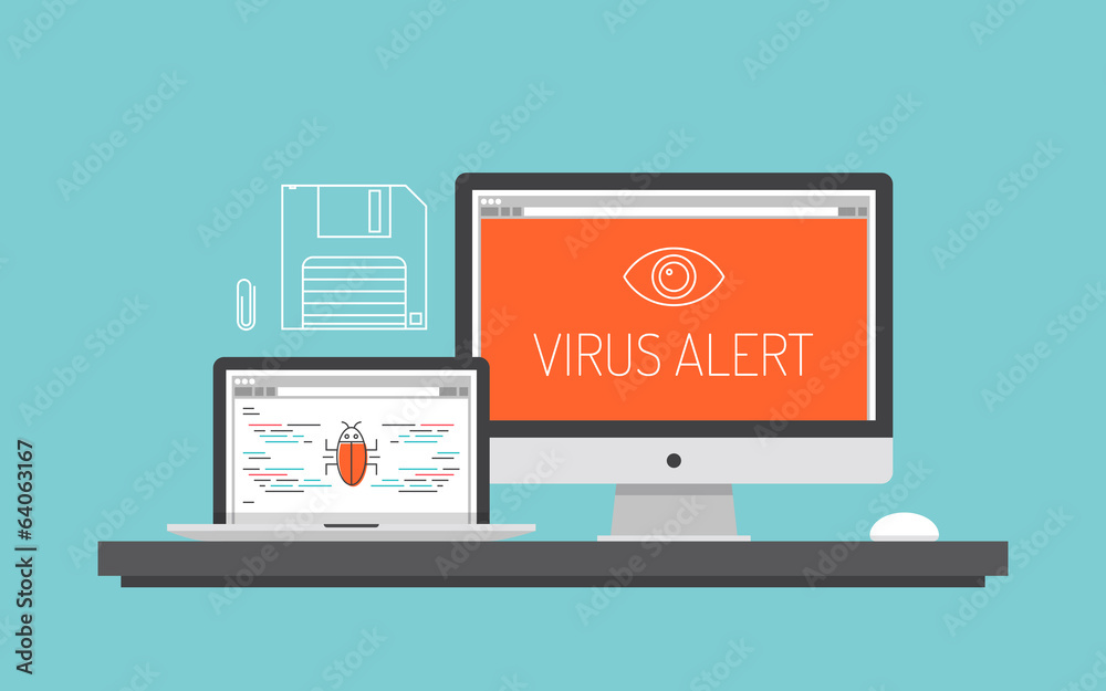 Computer virus alert concept illustration Computer virus alert concept illustration