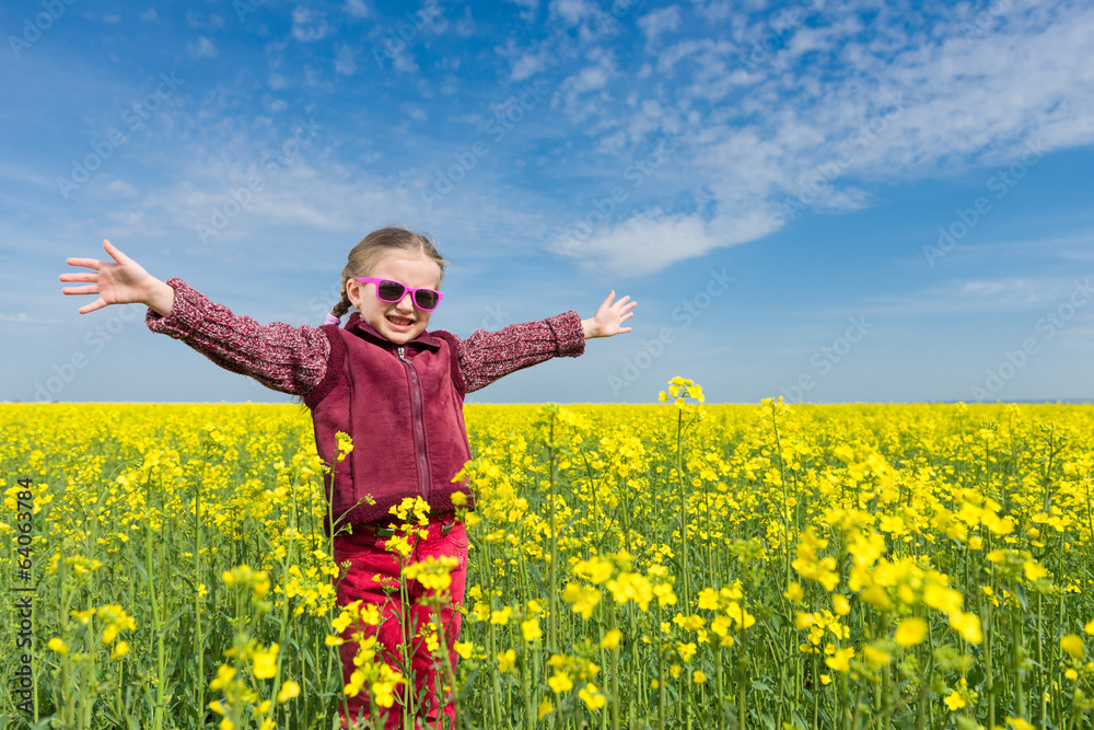 girl in yellow field of rape girl in yellow field of rape