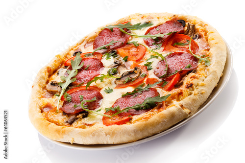 Pizza on white background