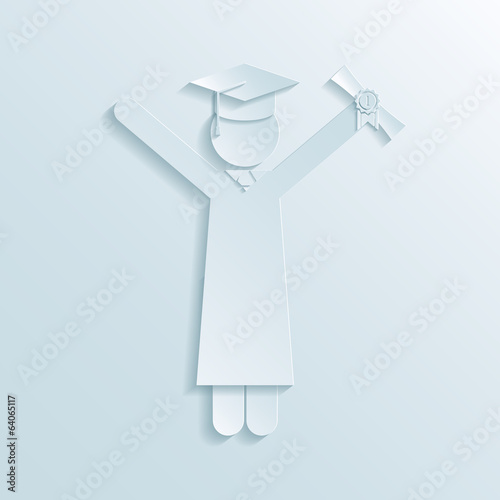 Paper icon of a graduate