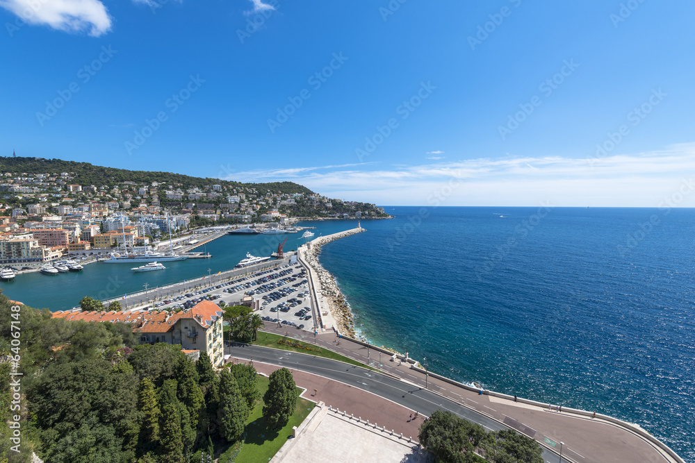 Aerial view of Nice coast