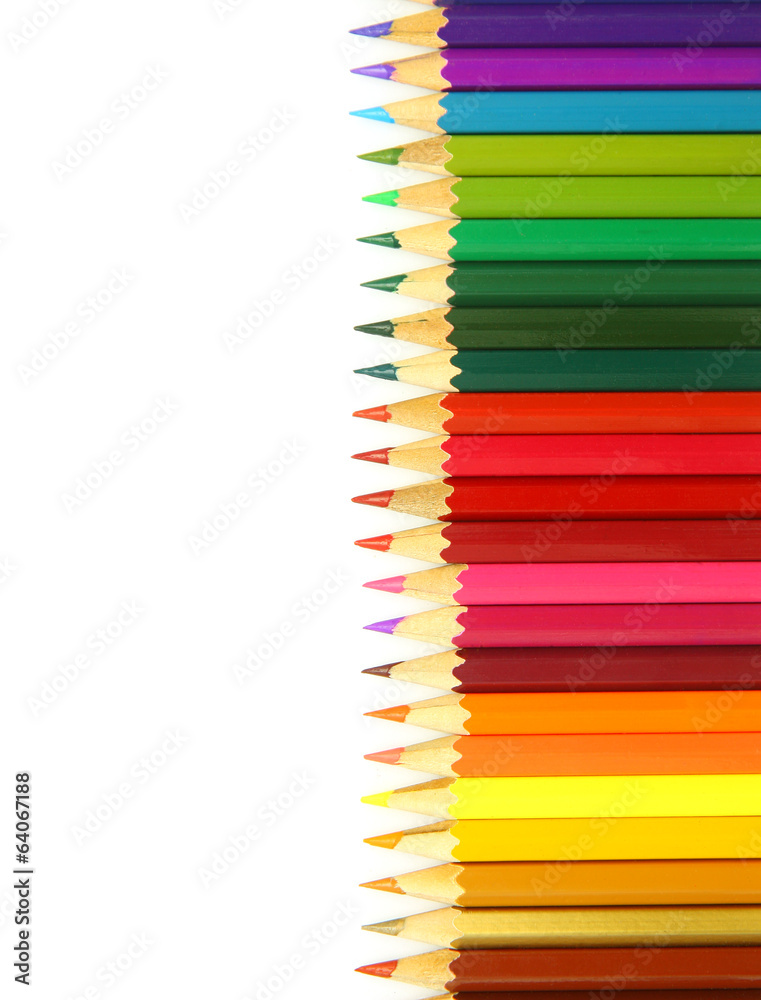Colored pencils isolated on white background Colored pencils isolated on white background
