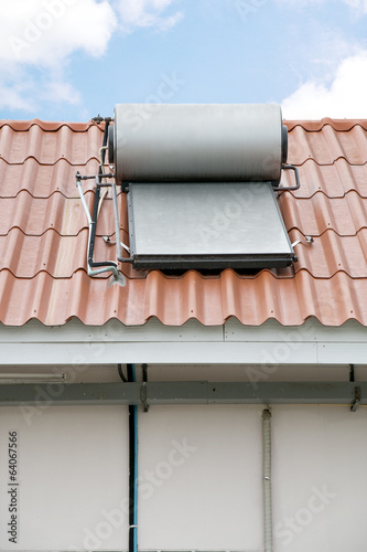 Solar panel of hot water installed on rooftop