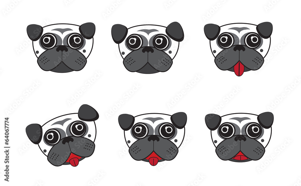 Dog heads cartoon vector Dog heads cartoon vector