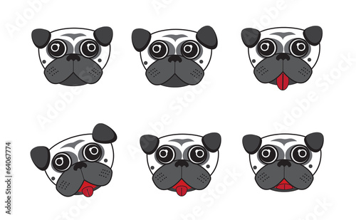 Dog heads cartoon vector