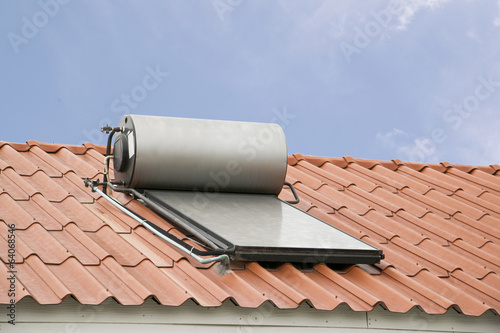 Solar panel for hot water system on roof