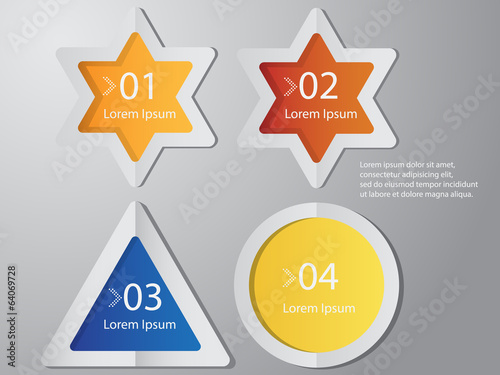Star,Triangle,Circle label shape vector illustration