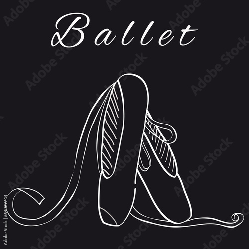 Hand draw isolated pointes for ballet