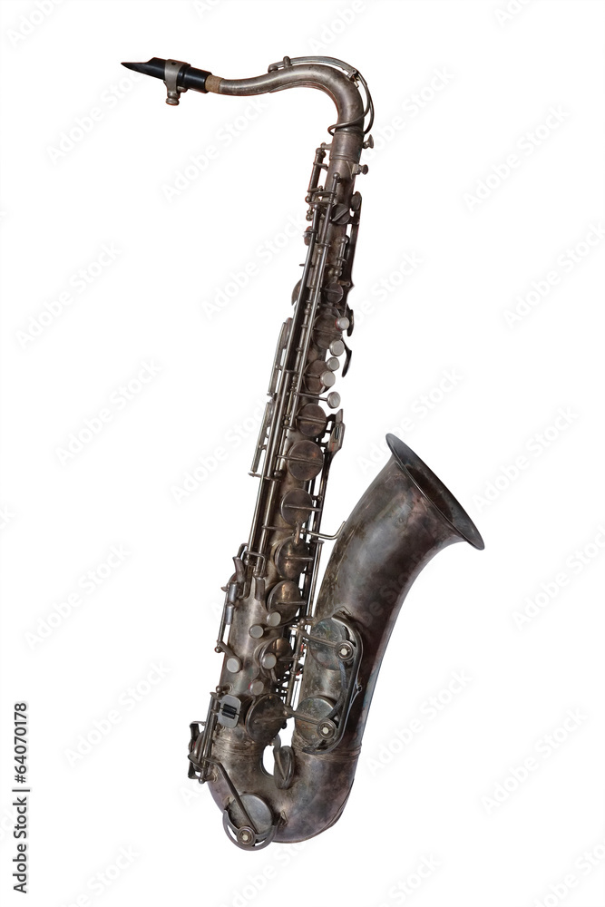 Naklejka premium The image of a saxophone isolated